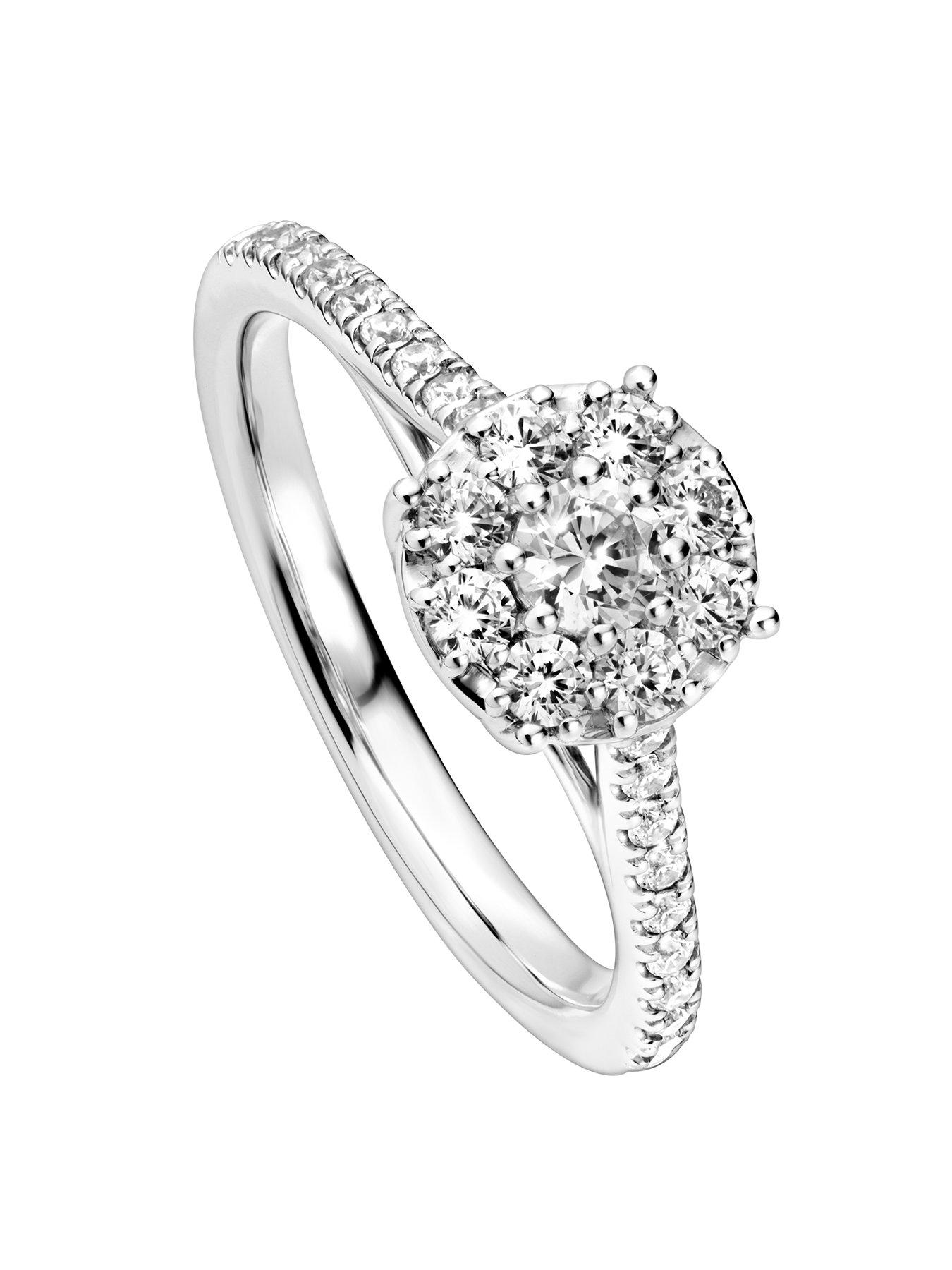 Product photograph of Created Brilliance Sadie 9ct White Gold 0 50ct Lab Grown Diamond Ring from very.co.uk