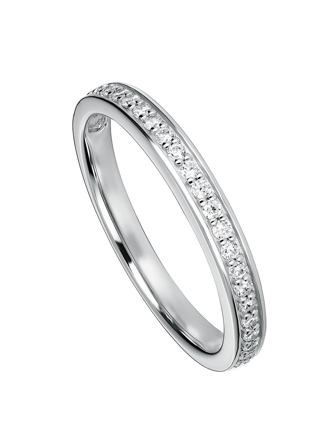 Product photograph of Created Brilliance Hallie 9ct White Gold 0 25ct Lab Grown Diamond Wedding Ring from very.co.uk