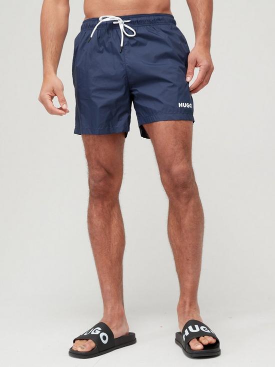 front image of hugo-haiti-swim-shorts-dark-blue