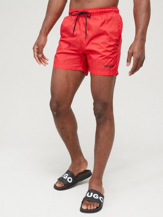 front image of hugo-haiti-swim-shorts-red