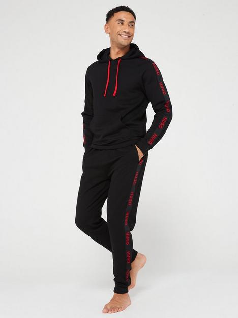 hugo-sporty-logo-long-pyjama-blackred