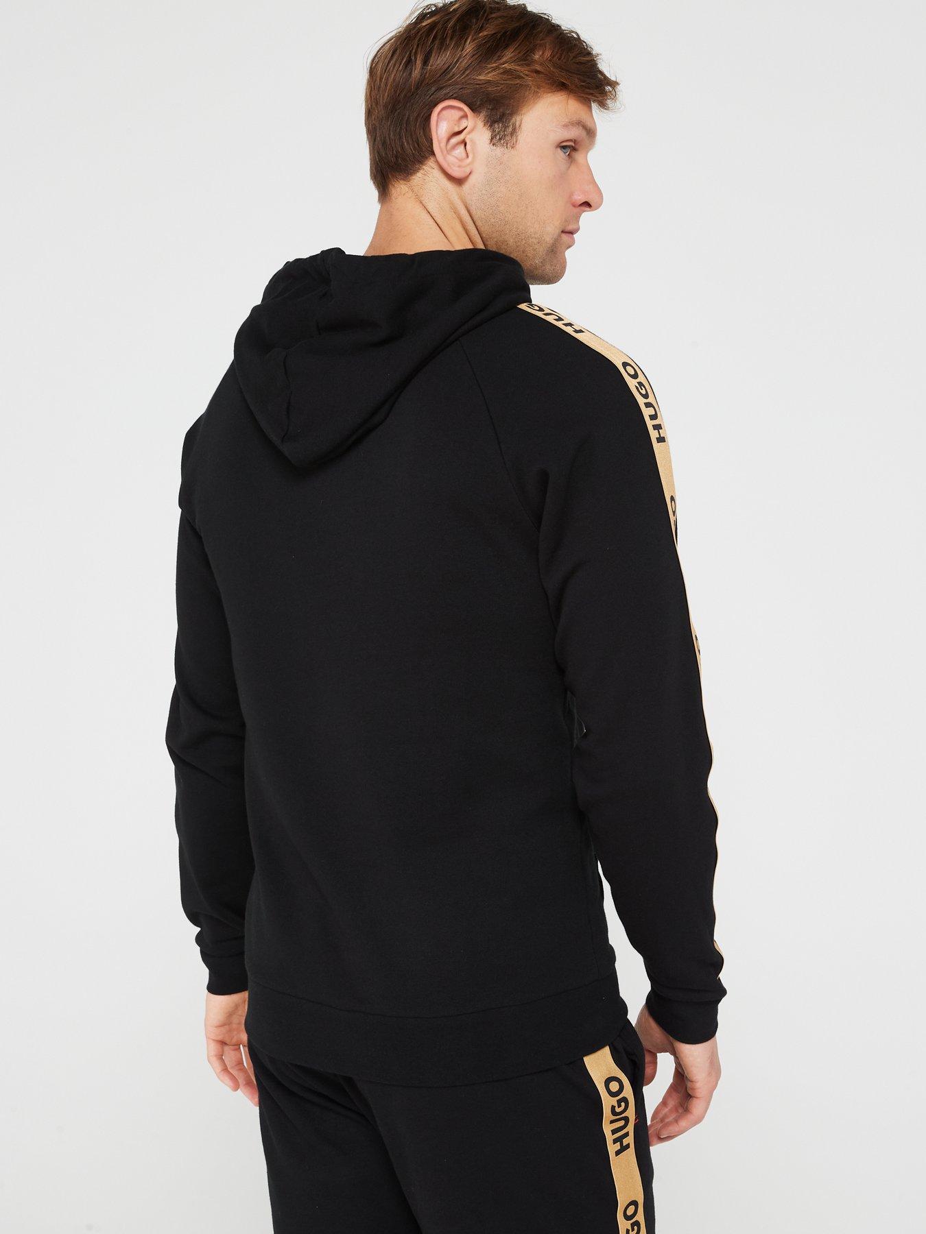 Hugo boss hoodie black and clearance gold