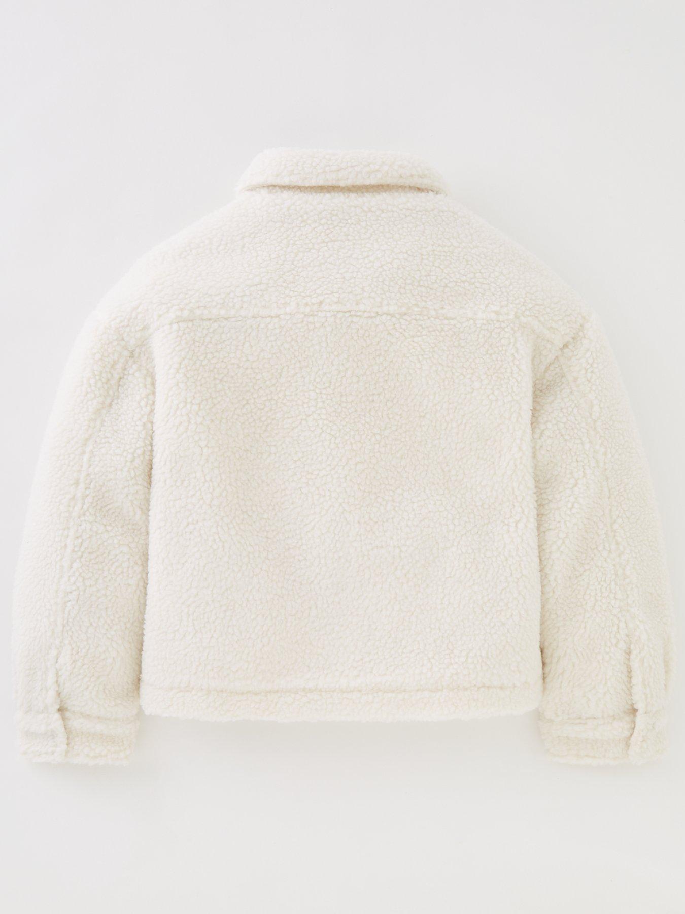 V by Very Girls Teddy Borg Jacket - Cream