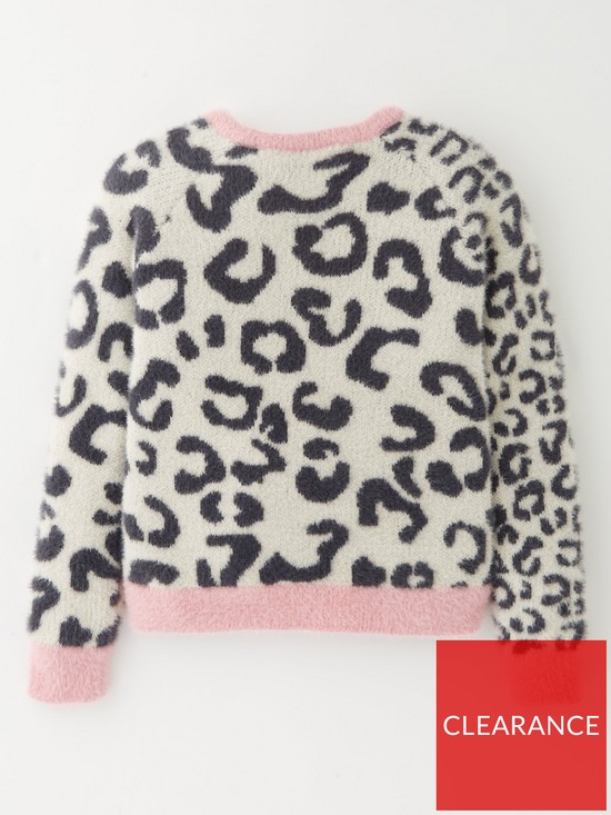 back image of v-by-very-girls-mono-leopard-knitted-jumper-multi