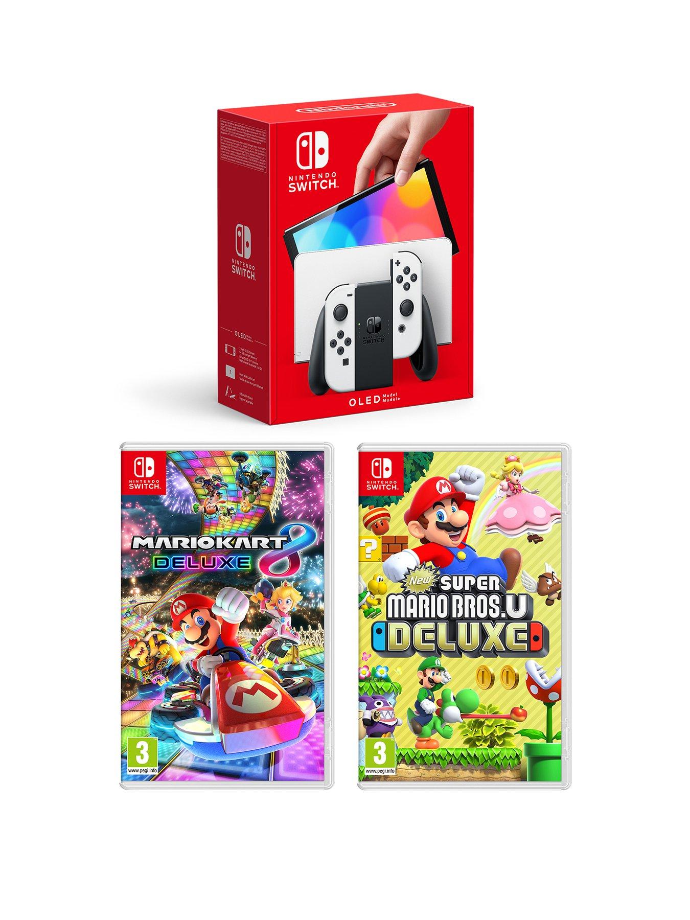 Nintendo Switch OLED OLED Console White with Mario Kart 8 and New Super ...