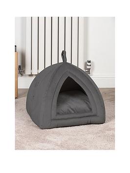 Product photograph of Zoon Velvet Cat Igloo - Slate from very.co.uk
