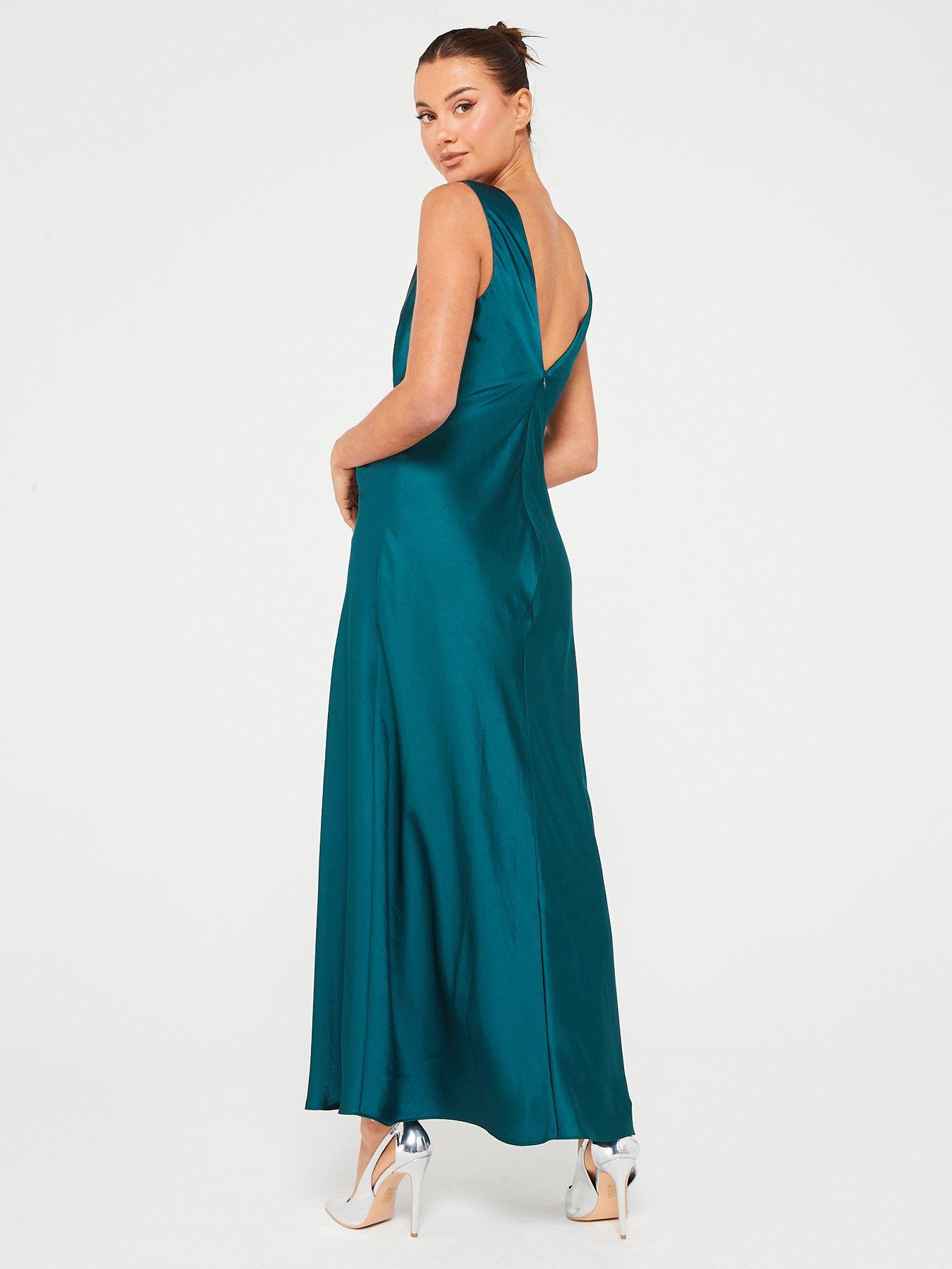 V by Very Knot Detail Satin Cami Dress - Teal | Very.co.uk