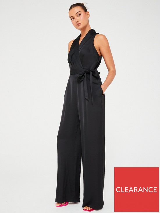 front image of v-by-very-satin-lapel-jumpsuit-black