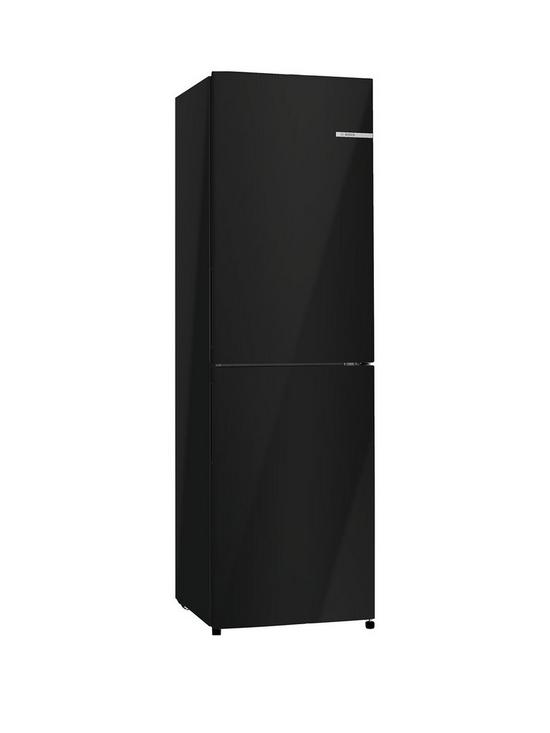 front image of bosch-series-2-kgn27nbeag-5050-split-no-frost-55cm-wide-fridge-freezer-black