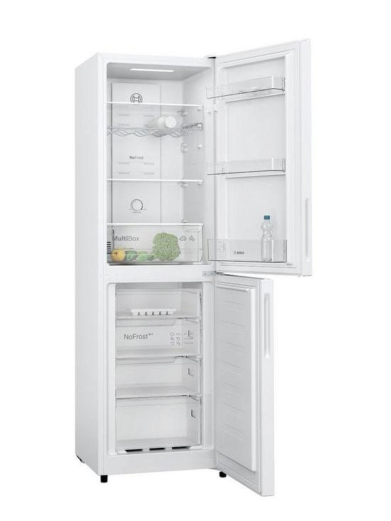 stillFront image of bosch-series-2-kgn27nweag-5050-split-no-frost-55cm-wide-fridge-freezer-white