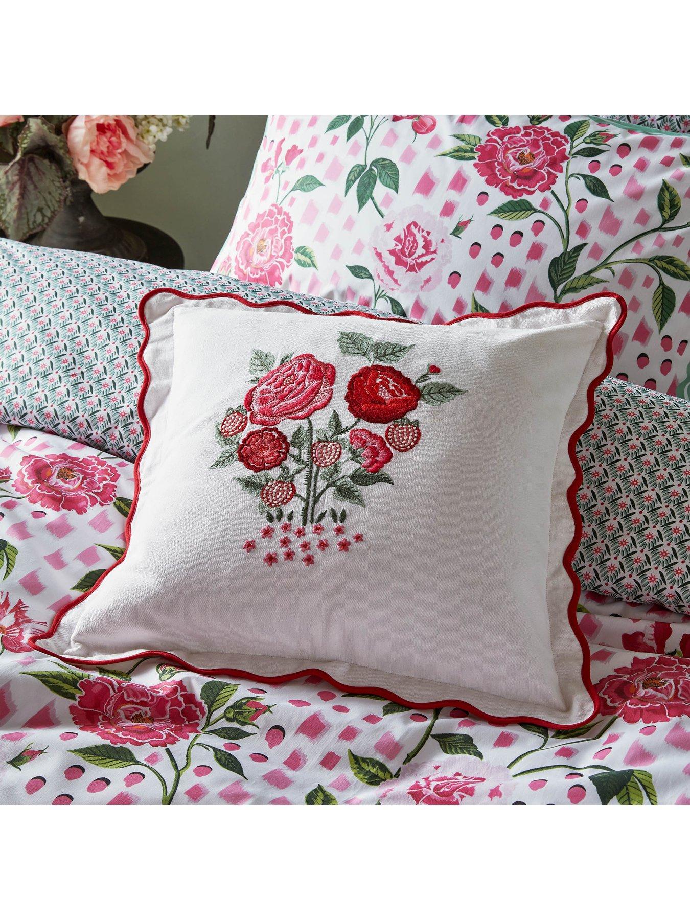 Product photograph of Cath Kidston Strawberry Garden Cushion from very.co.uk