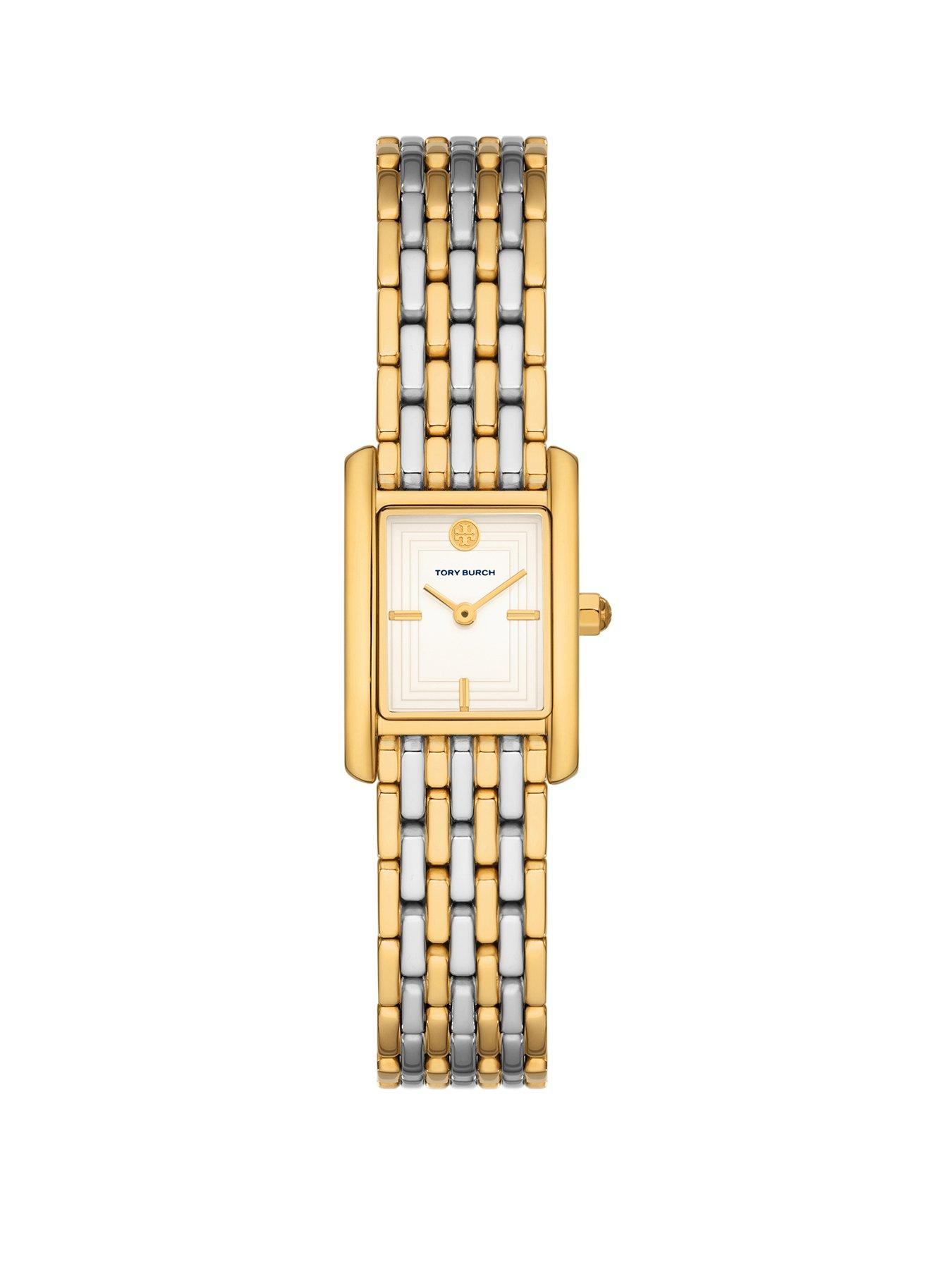 Product photograph of Tory Burch The Eleanor 2-hand 2-tone Stainless Steel Watch from very.co.uk