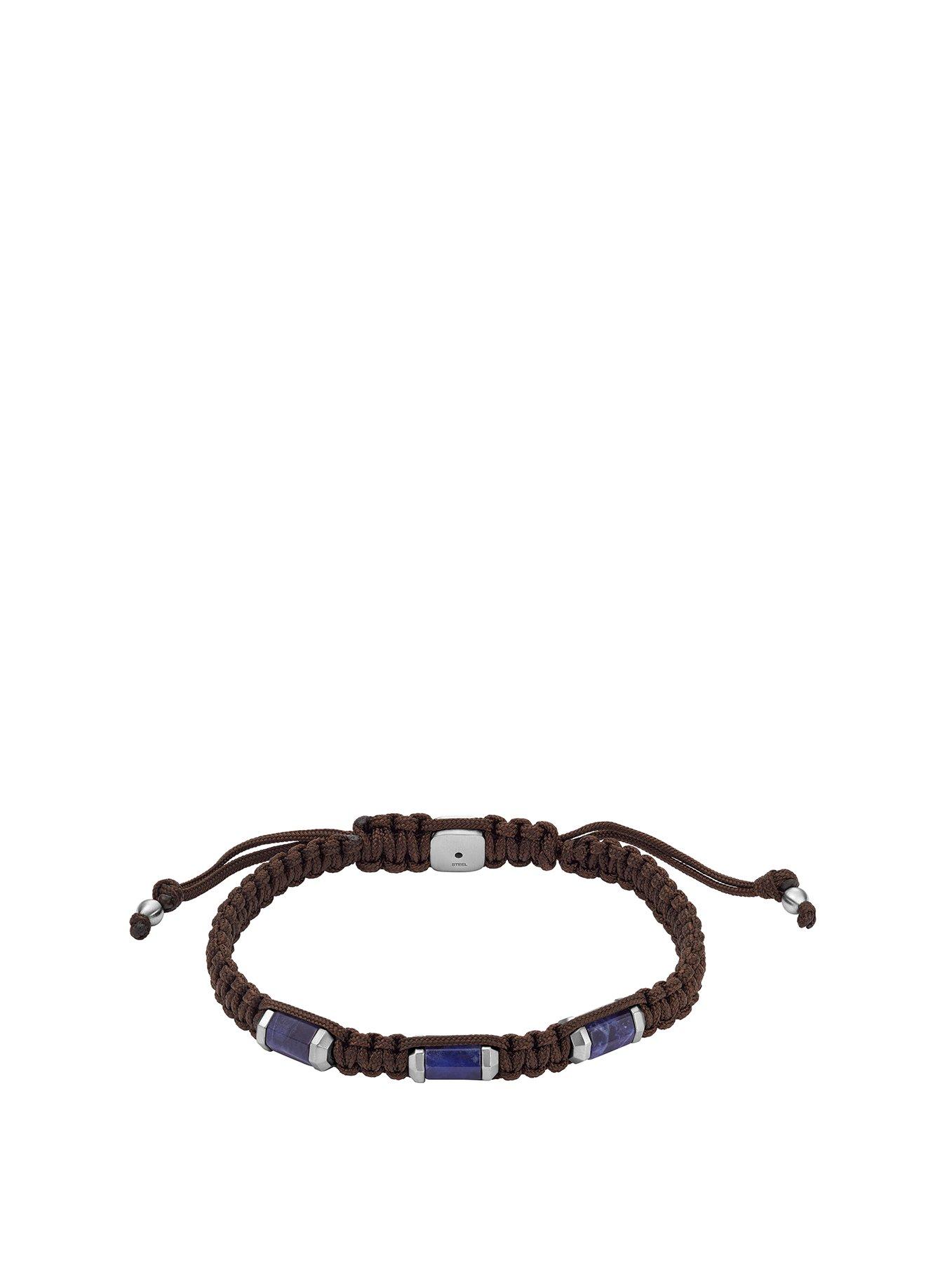 Product photograph of Fossil All Stacked Up Sodalite Station Bracelet from very.co.uk