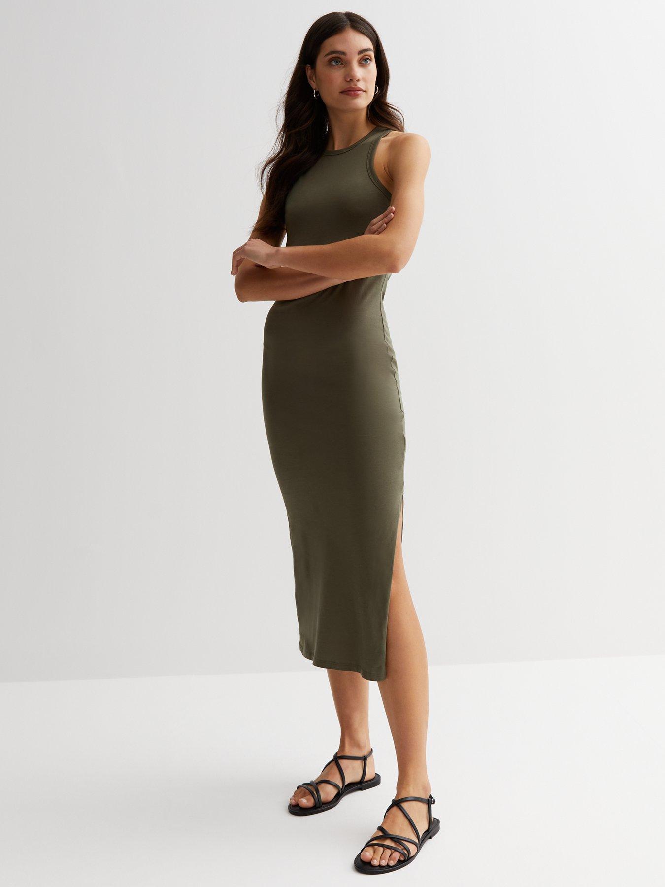 New look shop khaki midi dress