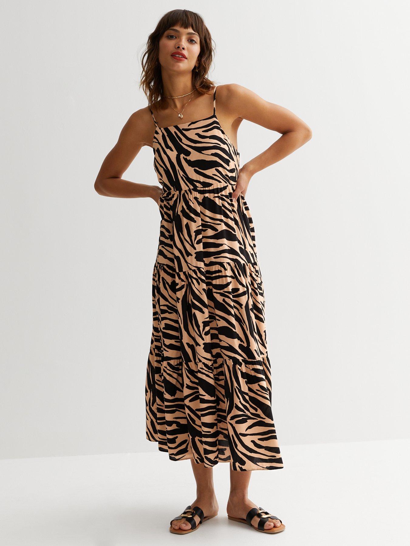 Animal print strappy outlet dress