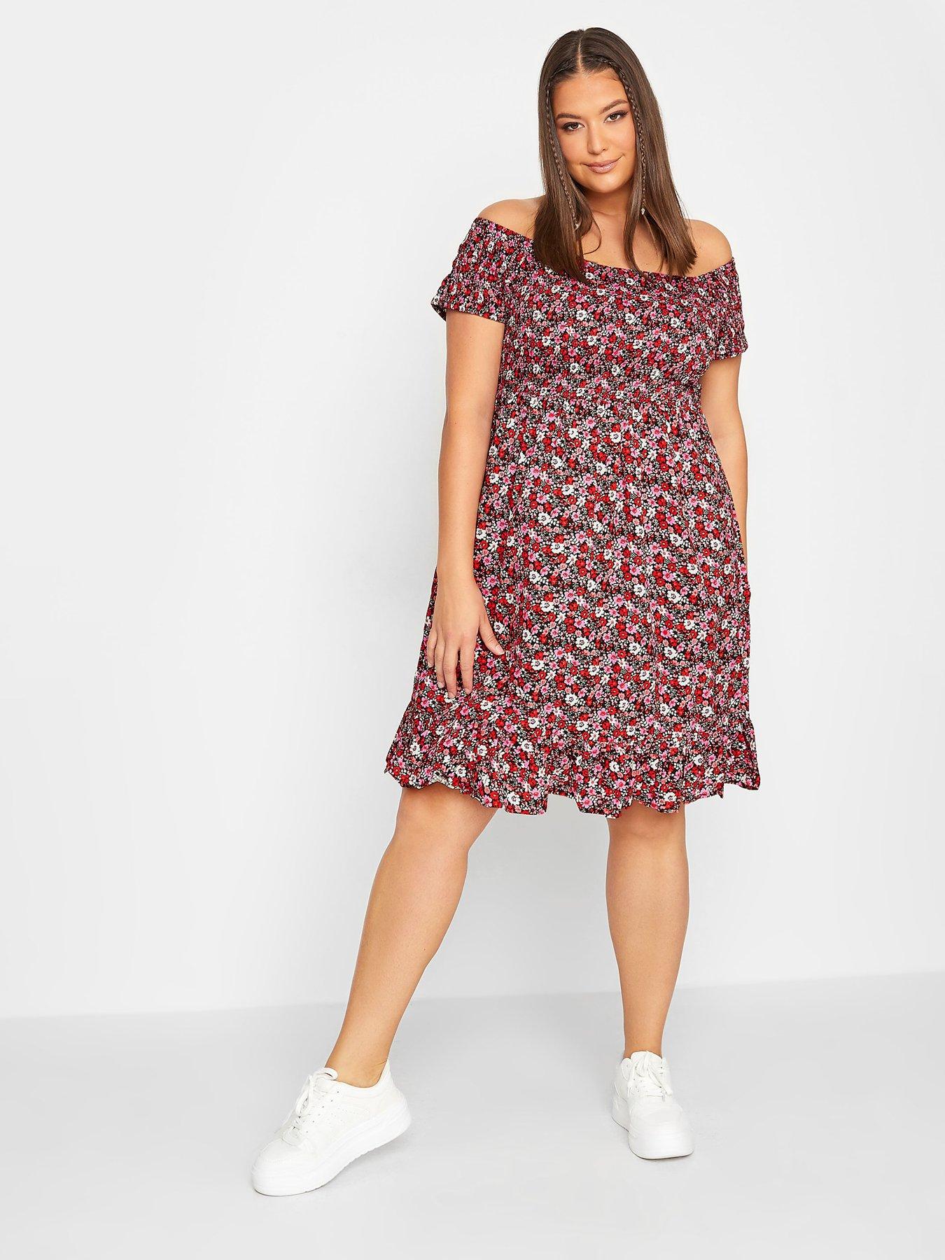 Plus size bardot dresses on sale uk