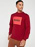  image of hugo-large-logo-sweatshirt--red