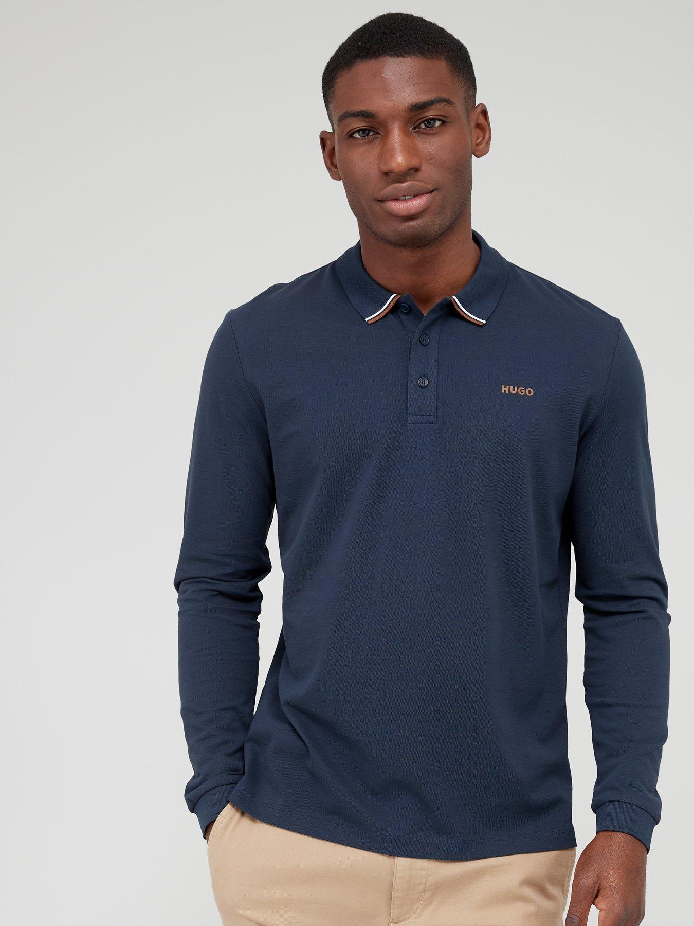 Emporio Armani Men's Regular Fit Polo - Blue - Size L - Solid Blue