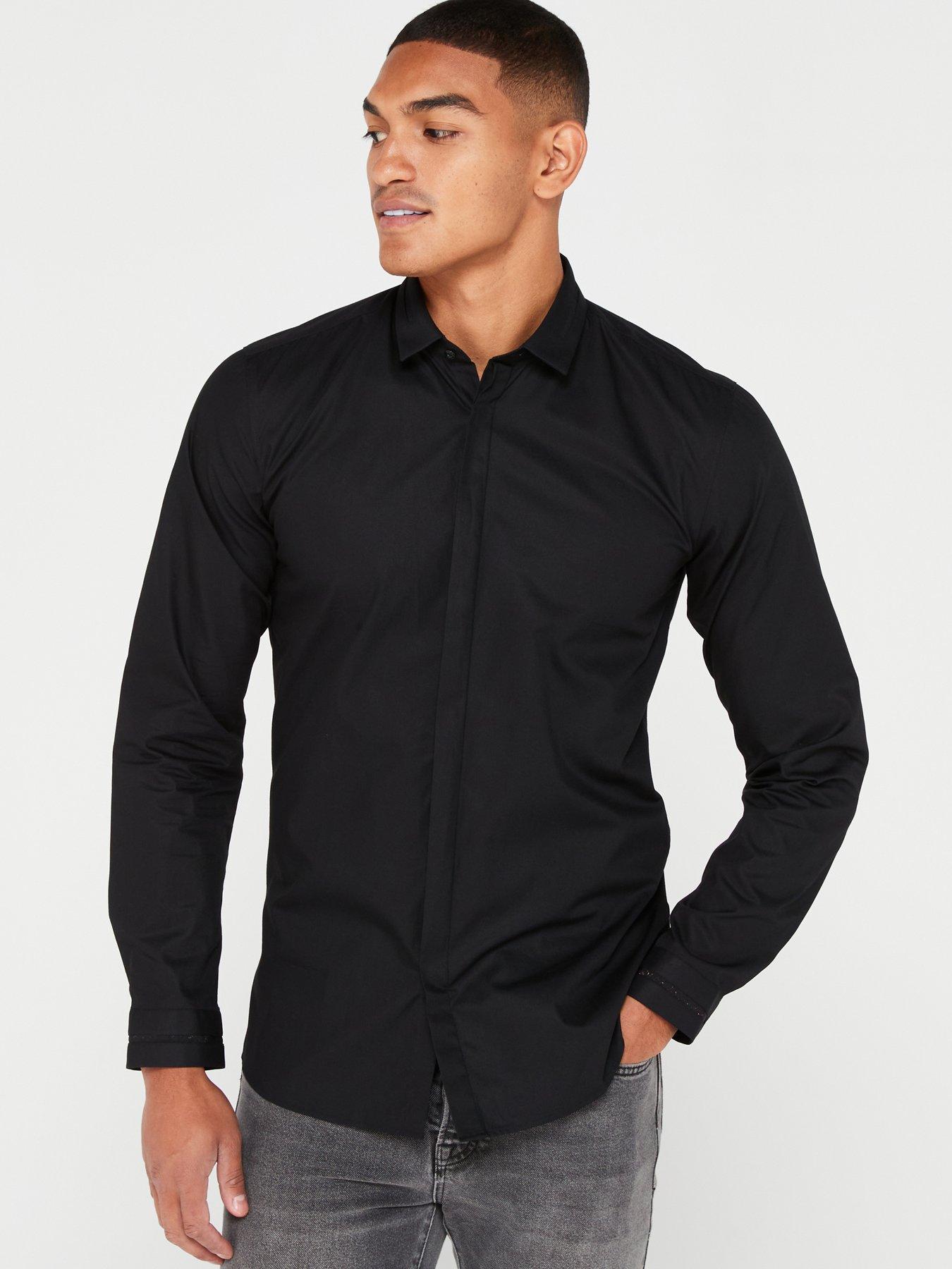 undefined Eloy Extra Slim Fit Long Sleeve Shirt - Black