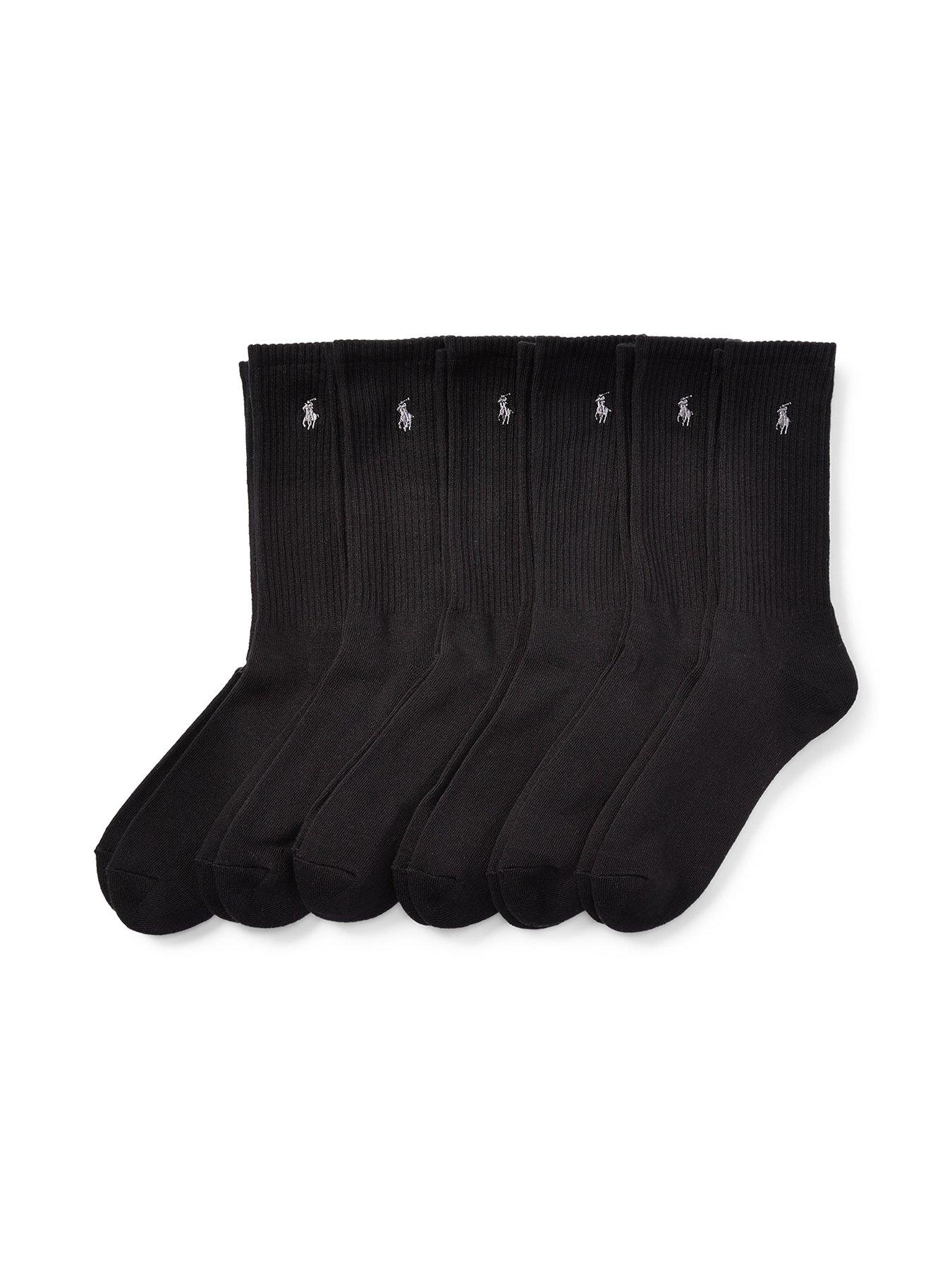 undefined 6 Pack Crew Sports Socks - Black