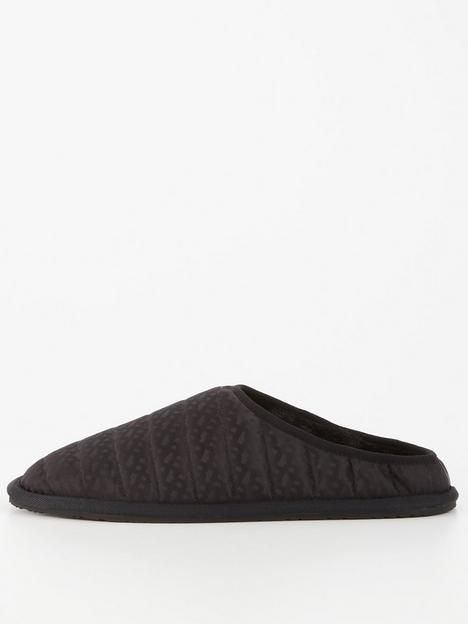 boss-home-monogram-jacquard-slippers-black