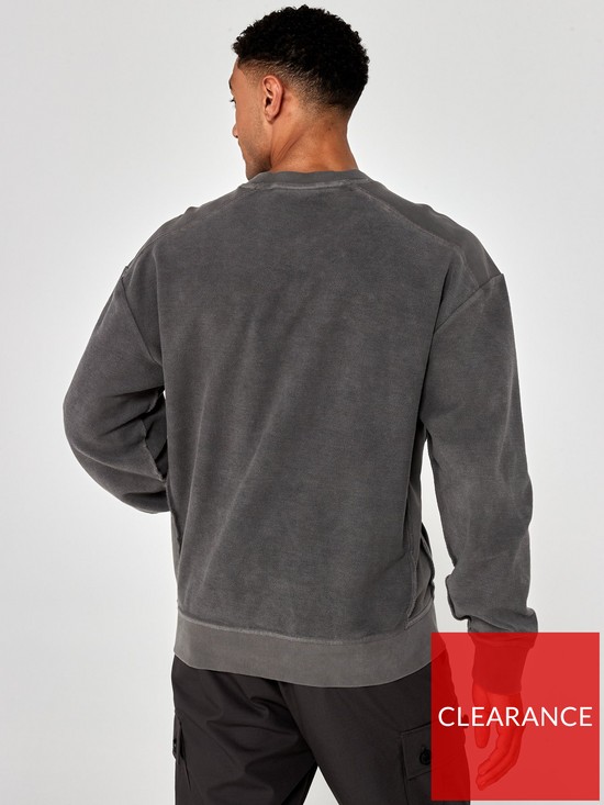 stillFront image of hugo-delphonso-sweatshirt-dark-grey