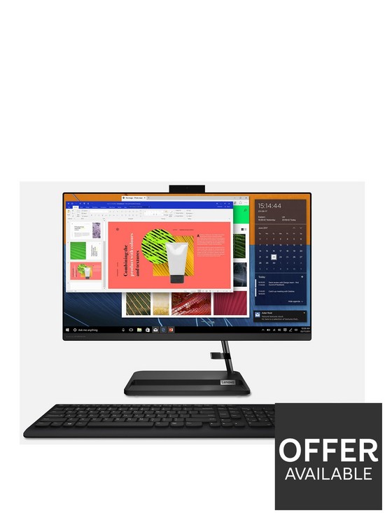 front image of lenovo-ideacentre-aio-3-all-in-one-desktop-pcnbsp--238in-fhdnbspamd-ryzen-3-4gb-ram-512gb-ssd-black