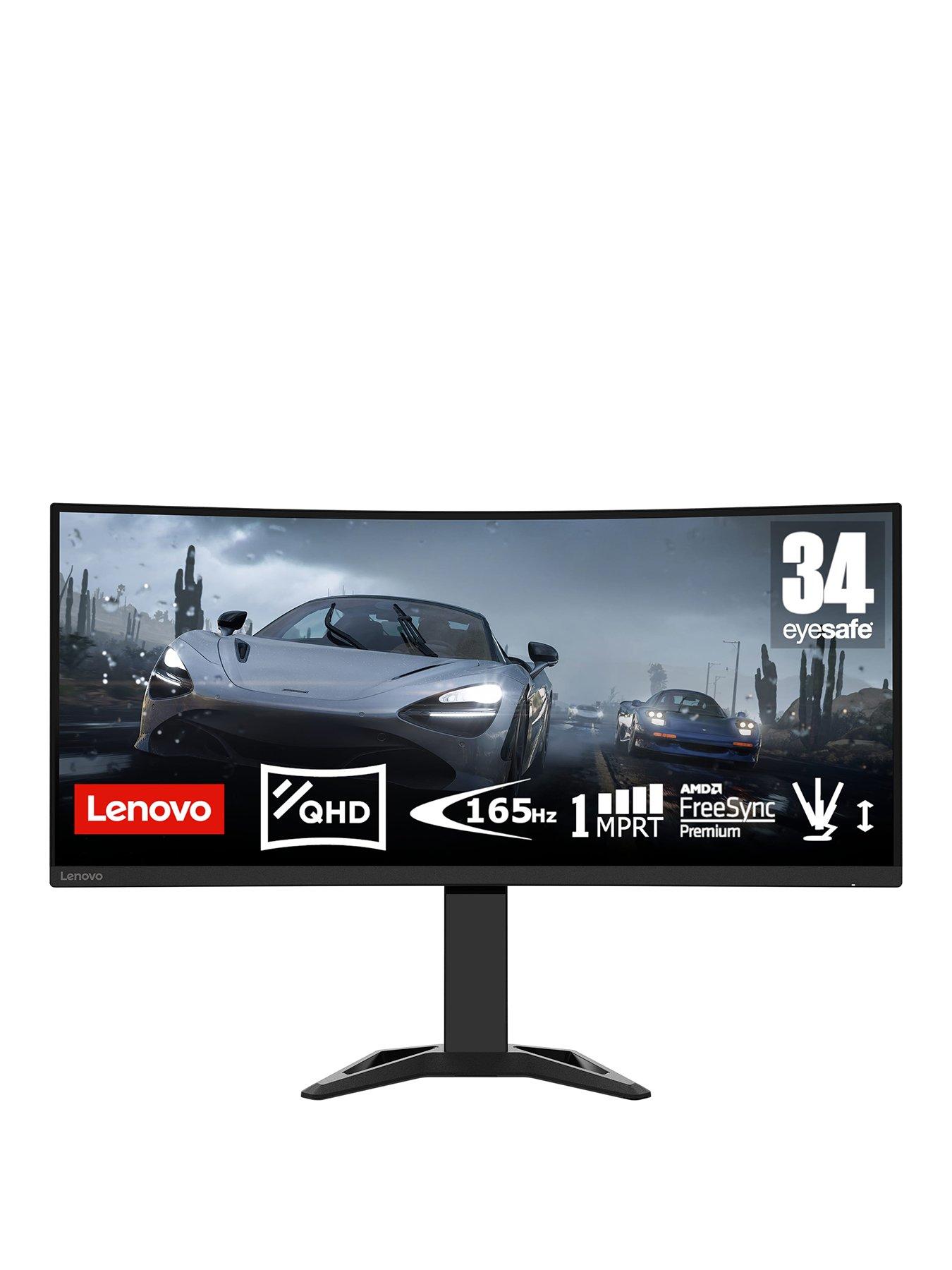 Lenovo G34w-30 34 inch Curved Gaming Monitor, Ultrawide QHD, 165Hz, 0 ...