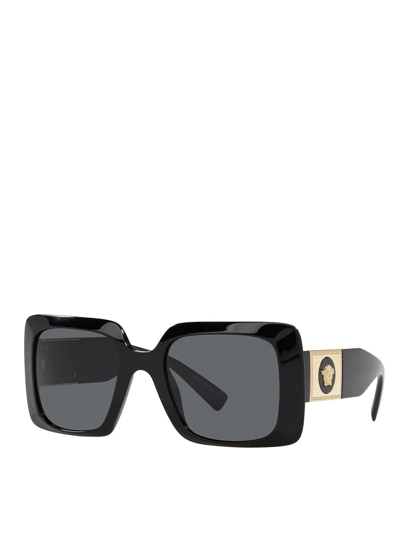 VERSACE Rectangle Acetate Sunglass - Black