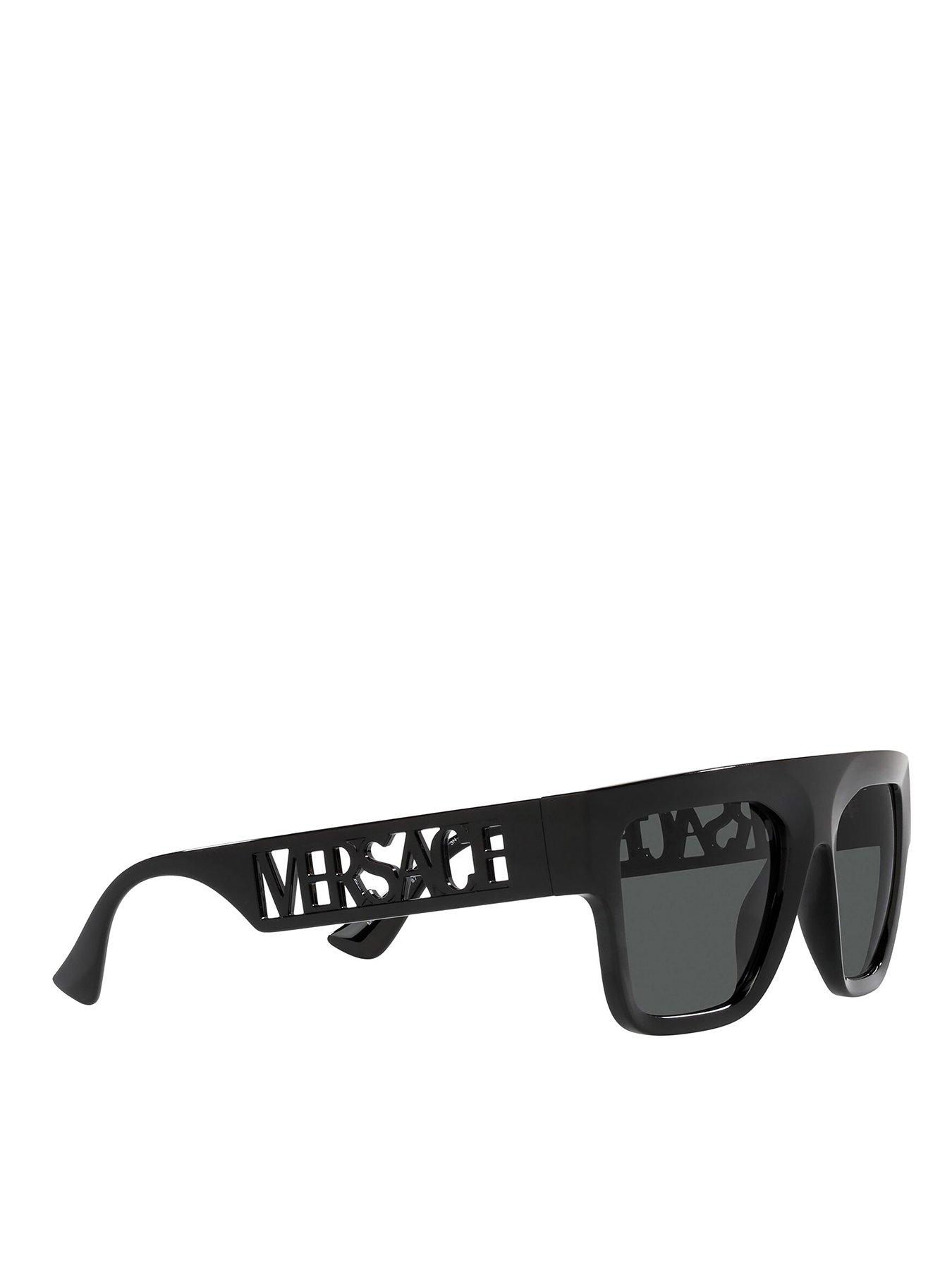 VERSACE Rectangle Acetate Sunglasses - Black