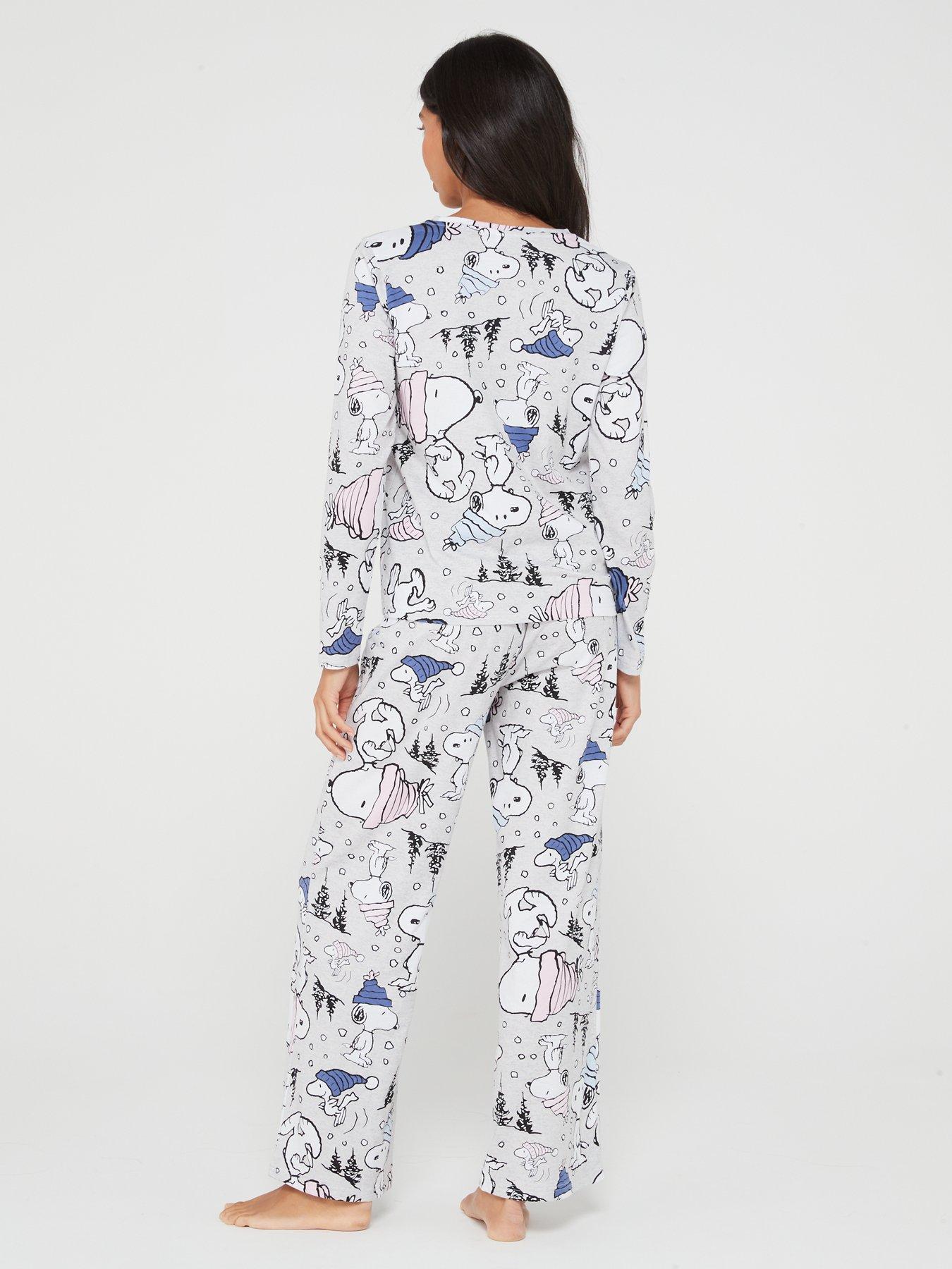 V by Very Ladies Snoopy Pyjama Set - Grey