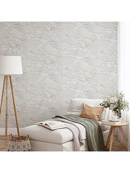 Product photograph of Arthouse Paros Marble White Gold Wallpaper from very.co.uk