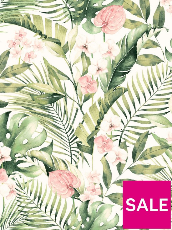 stillFront image of arthouse-tropical-floral-pink-amp-green-wallpaper