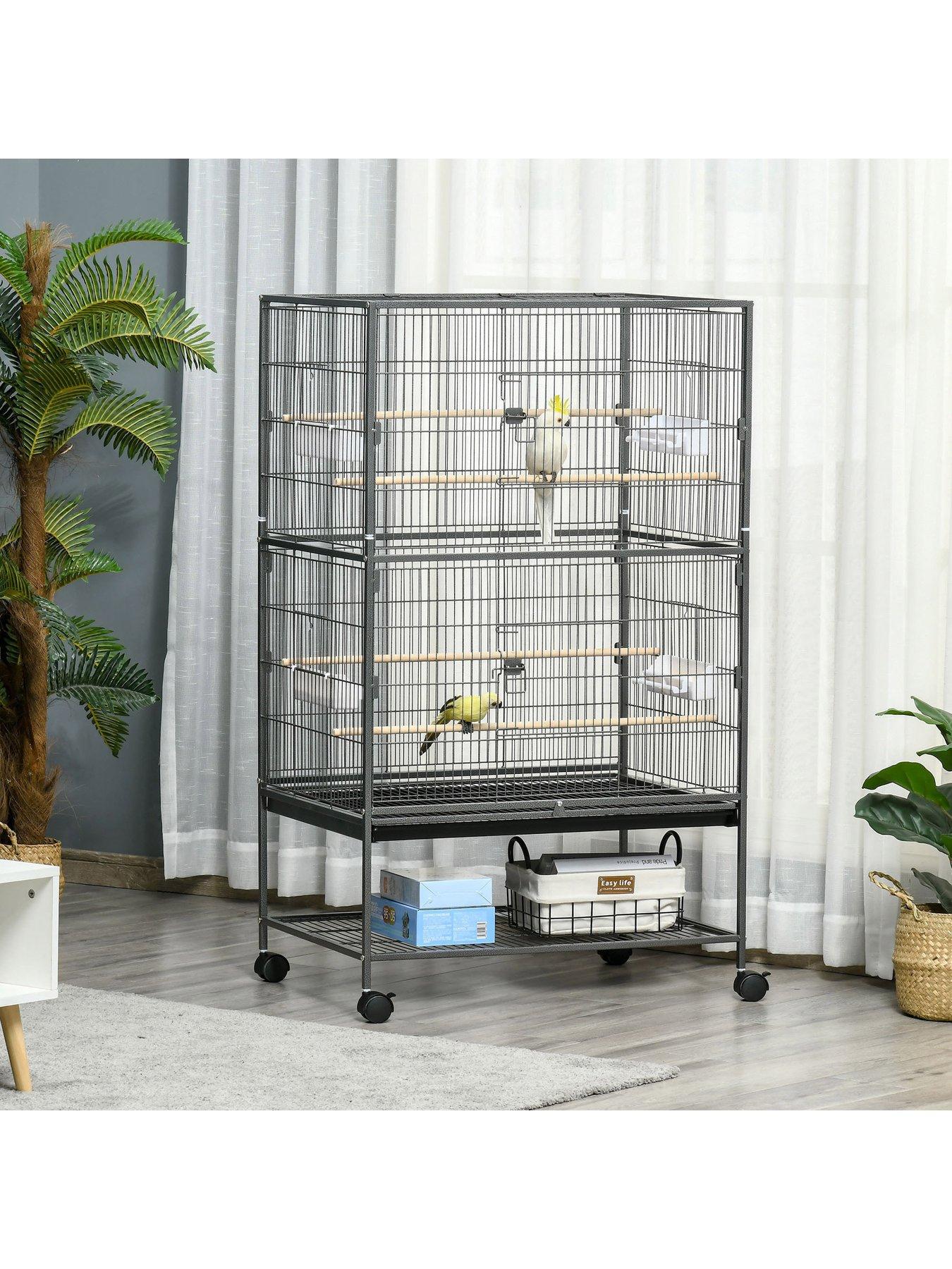 PawHut Large Bird Cage Budgie Cage for Finch Canaries Parakeet with ...