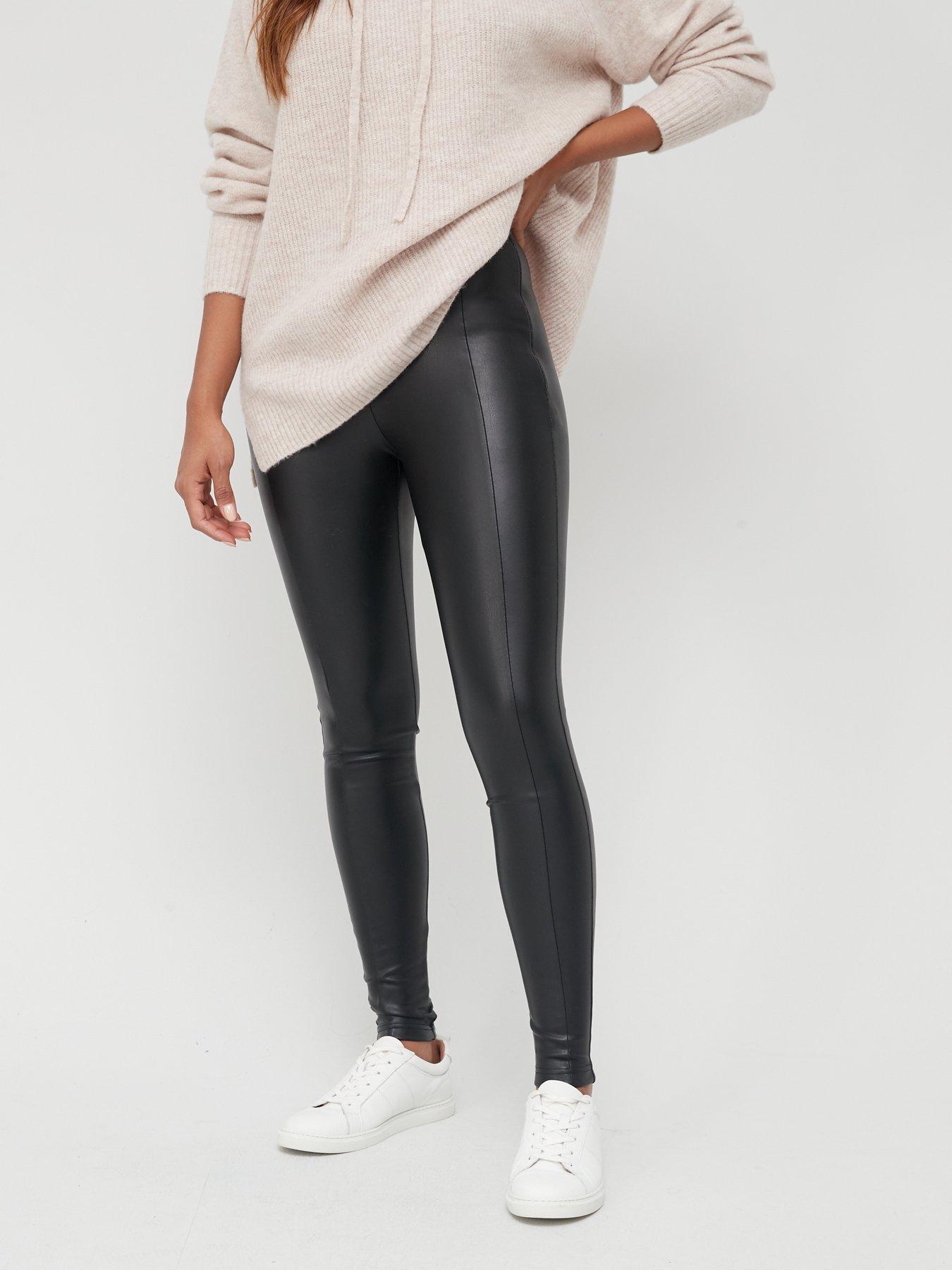 Everyday Faux Leather Leggings - Black