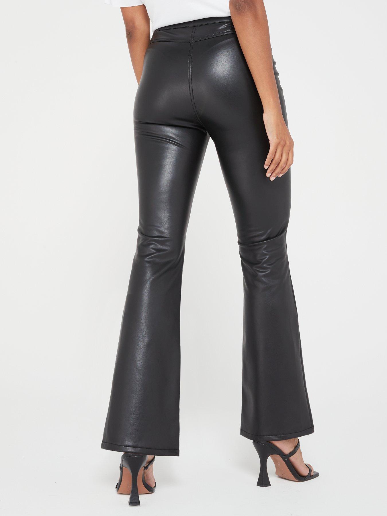 Flared leather trousers