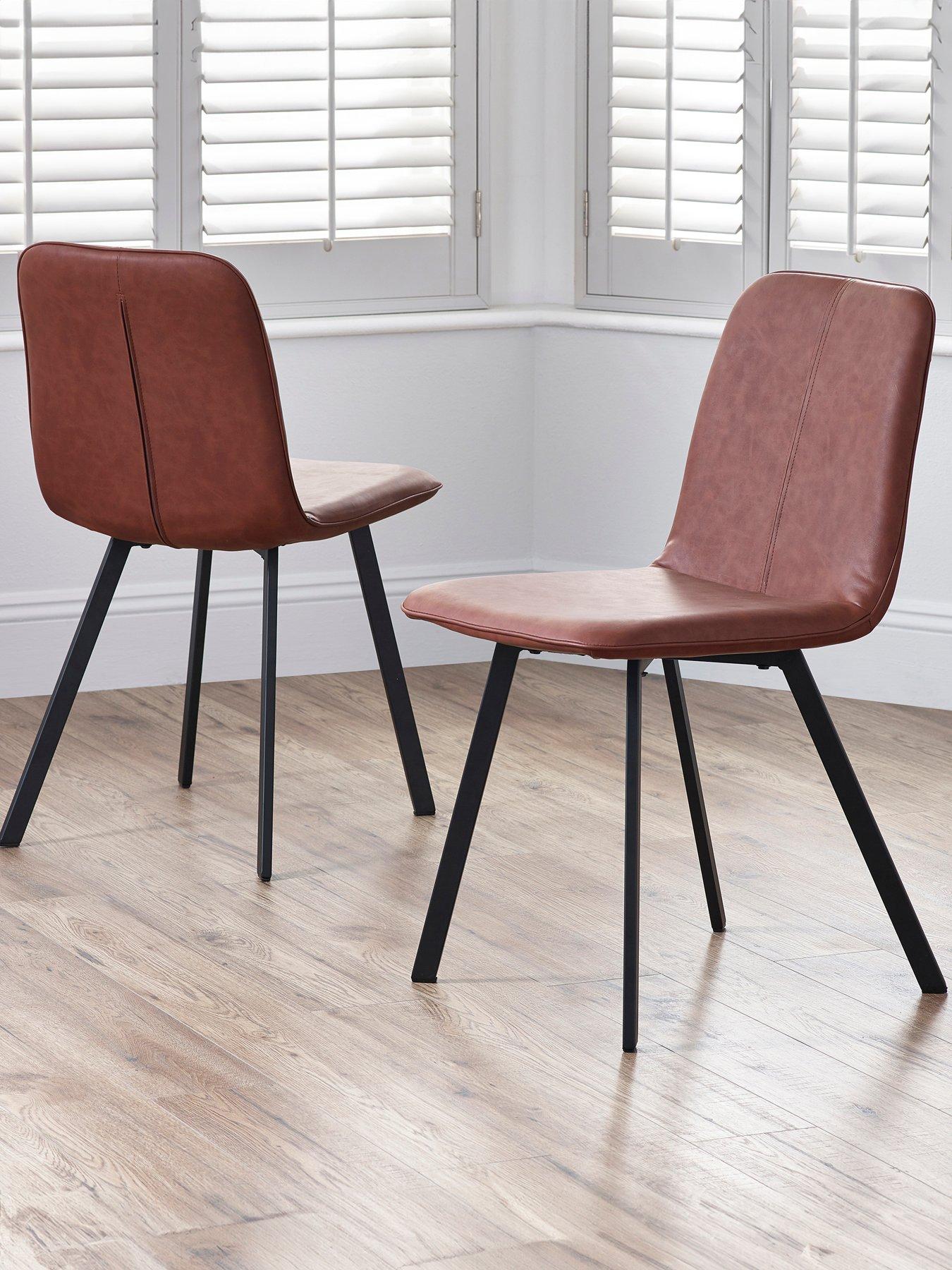 Product photograph of Julian Bowen Goya Pair Of Dining Chairs - Brown from very.co.uk