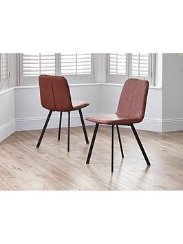 Product photograph of Julian Bowen Goya Pair Of Dining Chairs - Brown from very.co.uk