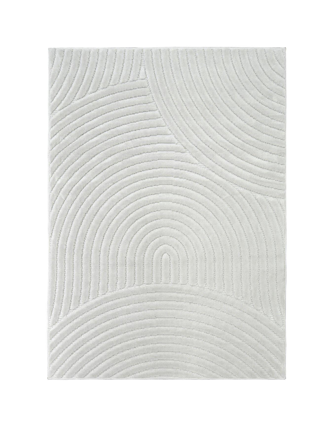 Image 2 of 6 of Very Home Malmo Carved Indoor/Outdoor Rug - White