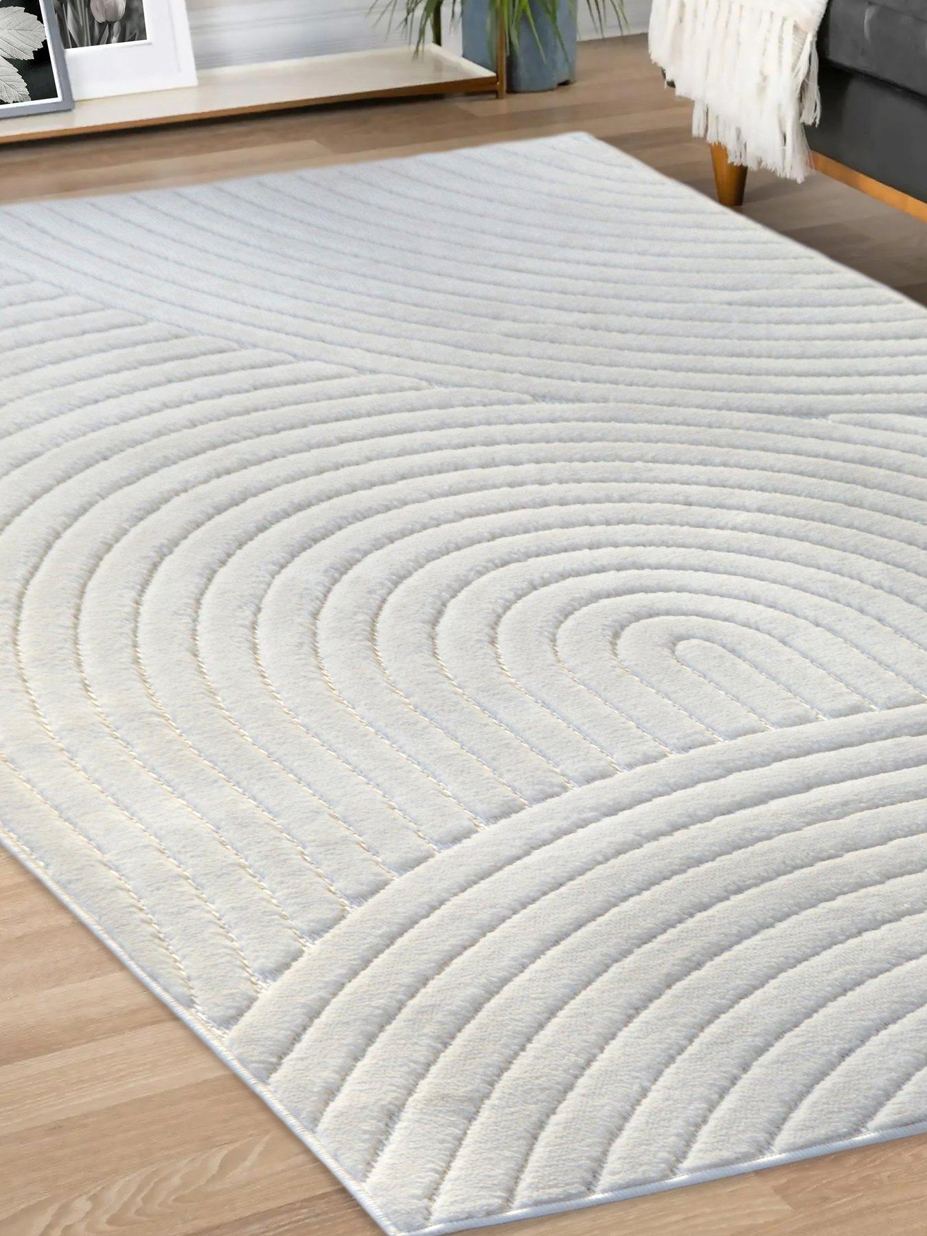 Image 6 of 6 of Very Home Malmo Carved Indoor/Outdoor Rug - White