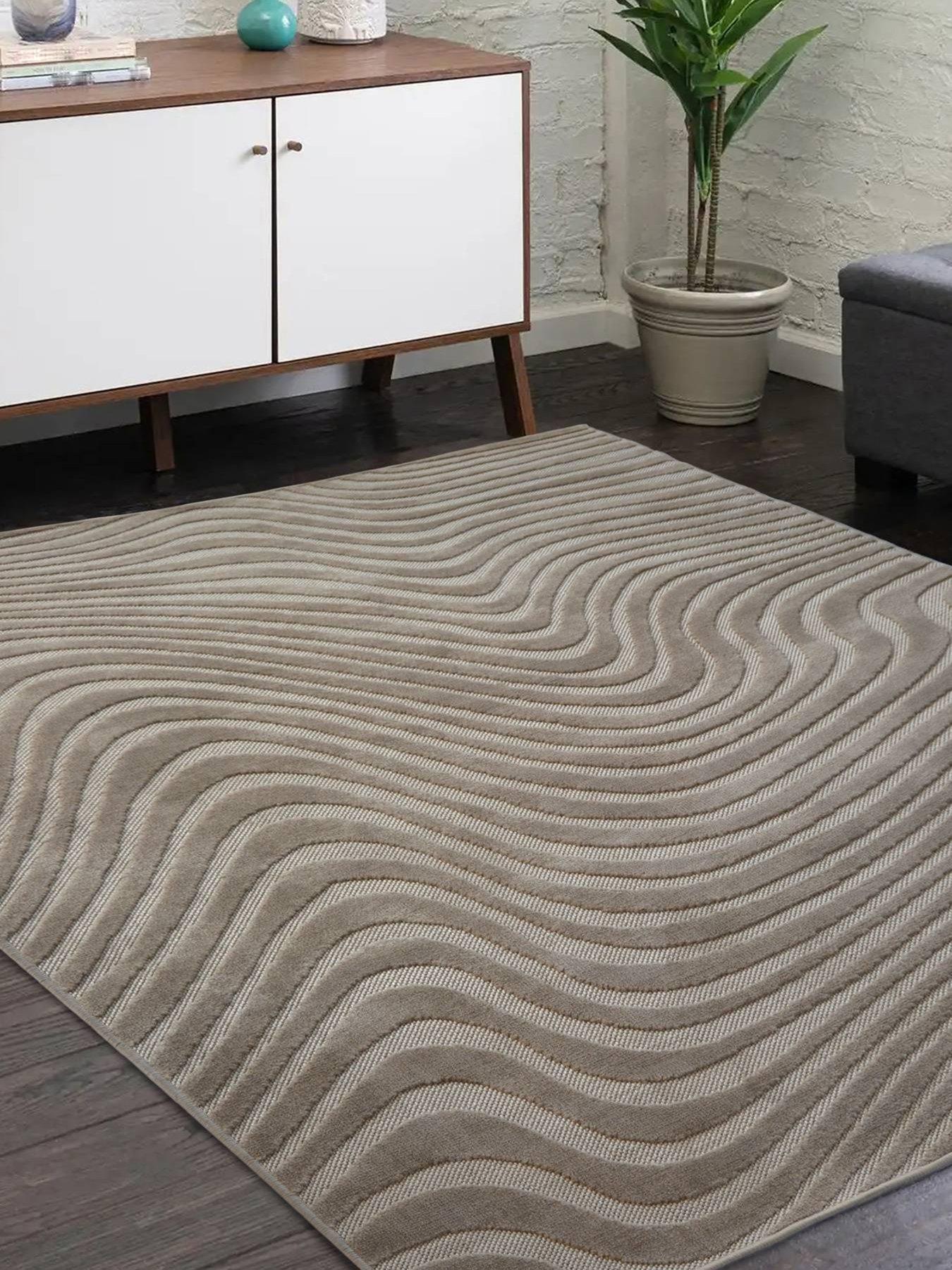 Product photograph of Very Home Carved Waves Rug from very.co.uk