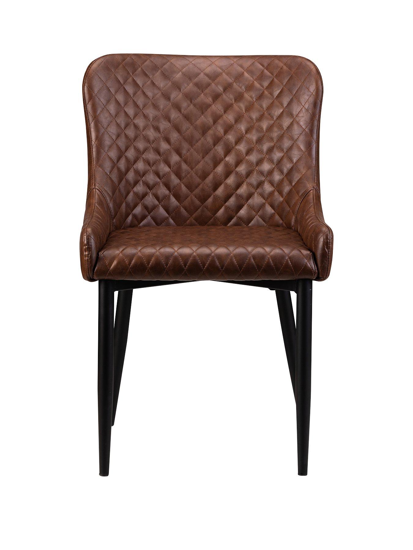 Image 3 of 6 of Julian Bowen Luxe Set Of 2 Faux Leather Dining Chairs
