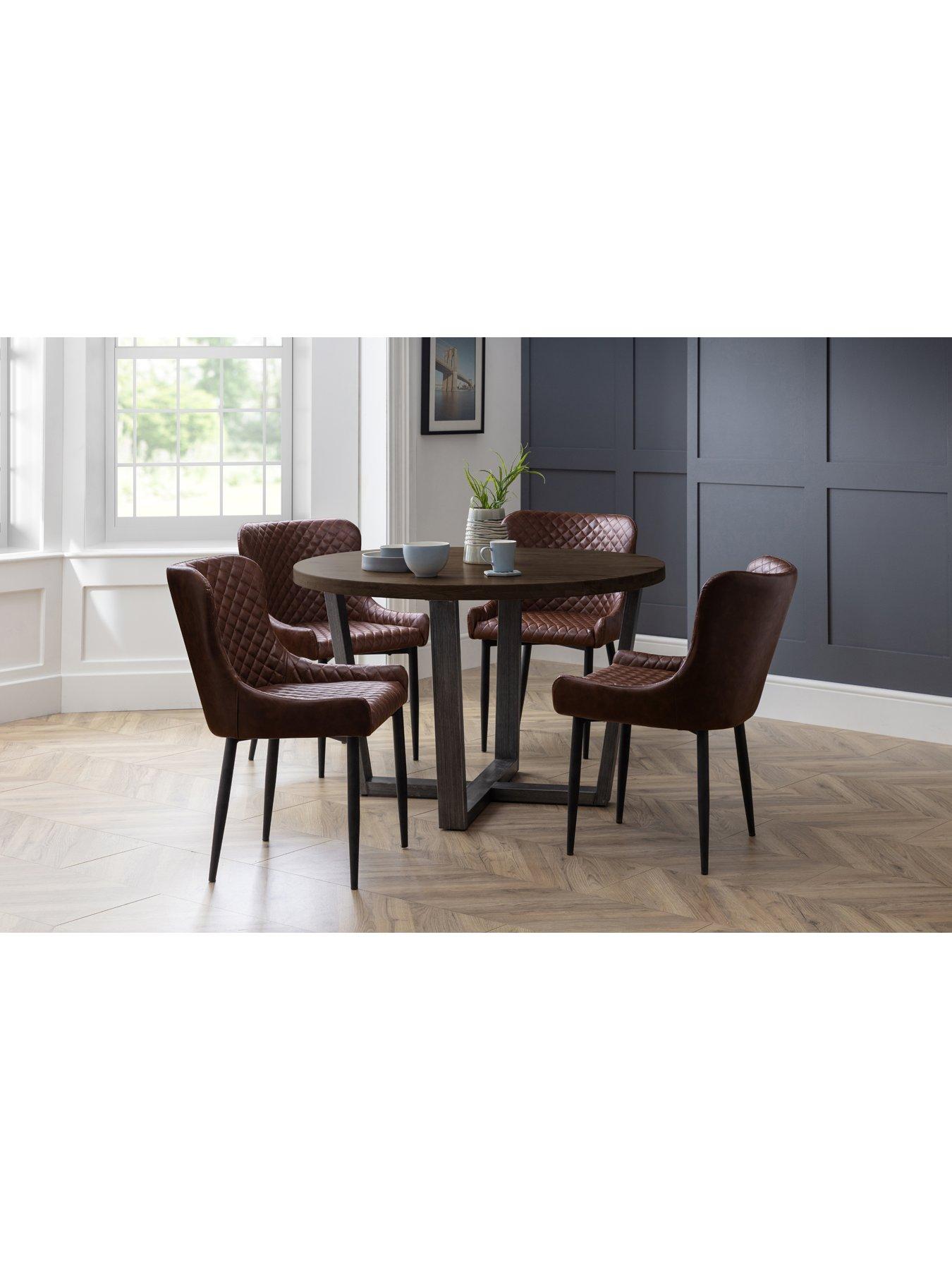 Image 4 of 6 of Julian Bowen Luxe Set Of 2 Faux Leather Dining Chairs