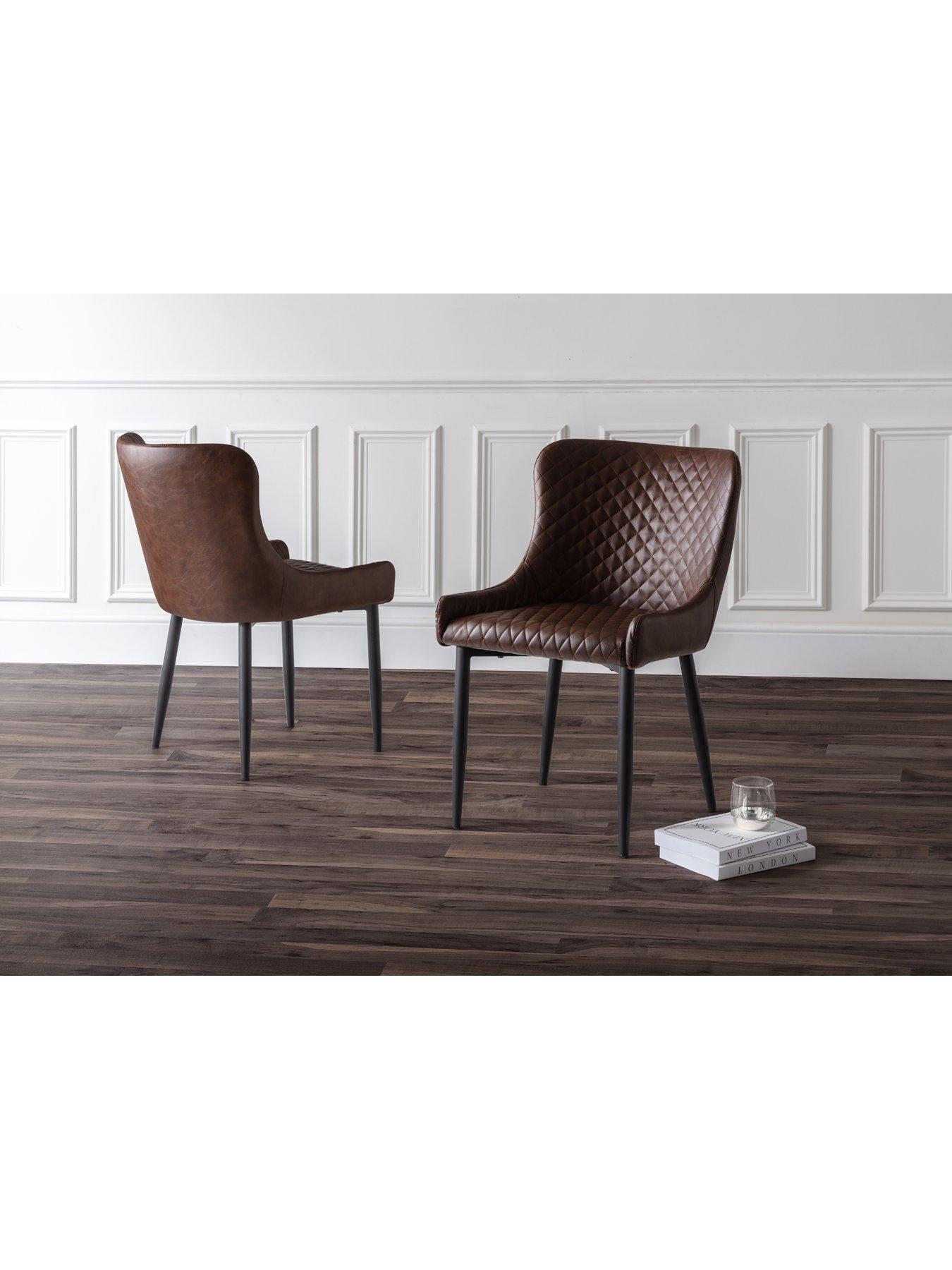 Image 5 of 6 of Julian Bowen Luxe Set Of 2 Faux Leather Dining Chairs