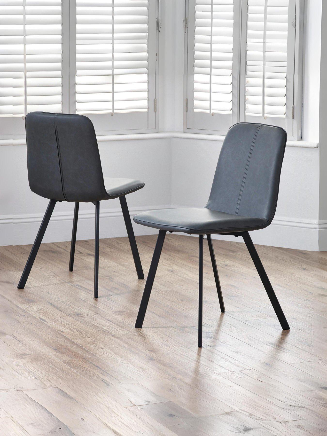 Product photograph of Julian Bowen Goya Pair Of Dining Chairs - Black from very.co.uk