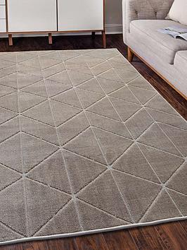 Product photograph of Very Home Carved Geo Rug from very.co.uk