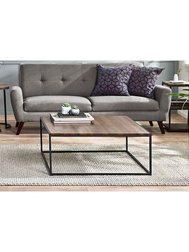 Product photograph of Julian Bowen Tribeca Square Coffee Table - Walnut from very.co.uk