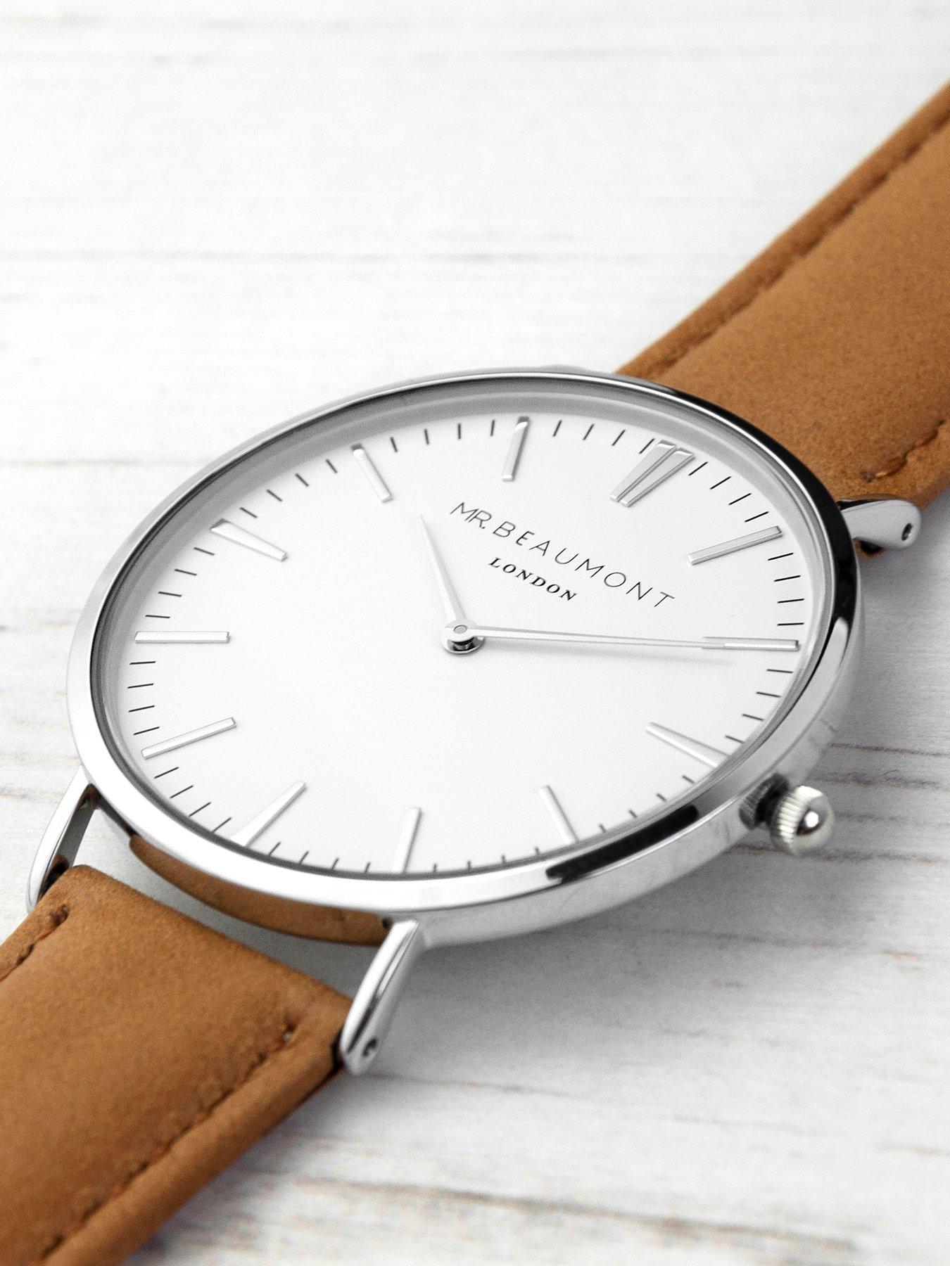 Image 3 of 6 of Treat Republic Personalised Mr Beaumont Men's Leather Watch In Camel