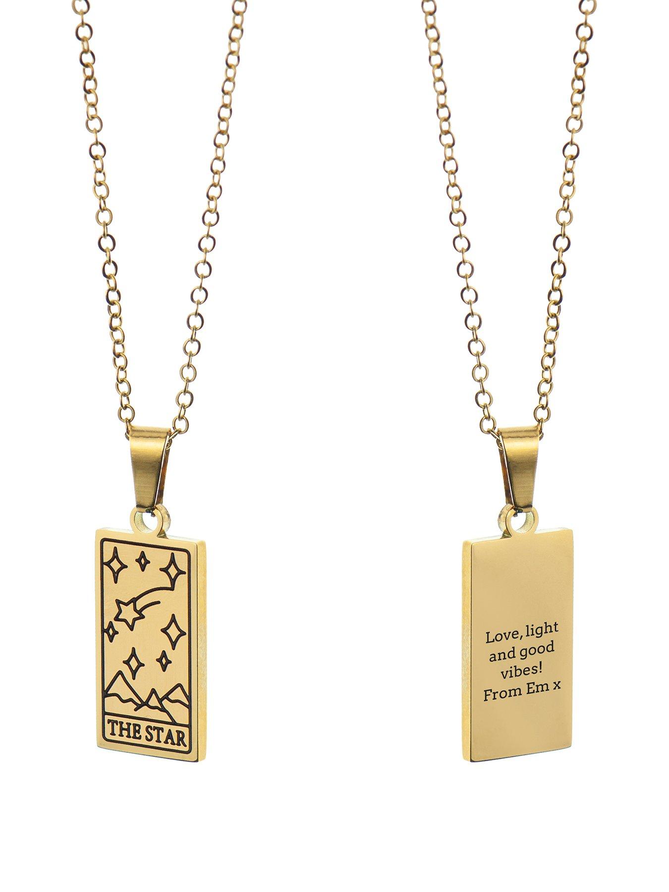 undefined Personalised Star Tarot Card Necklace