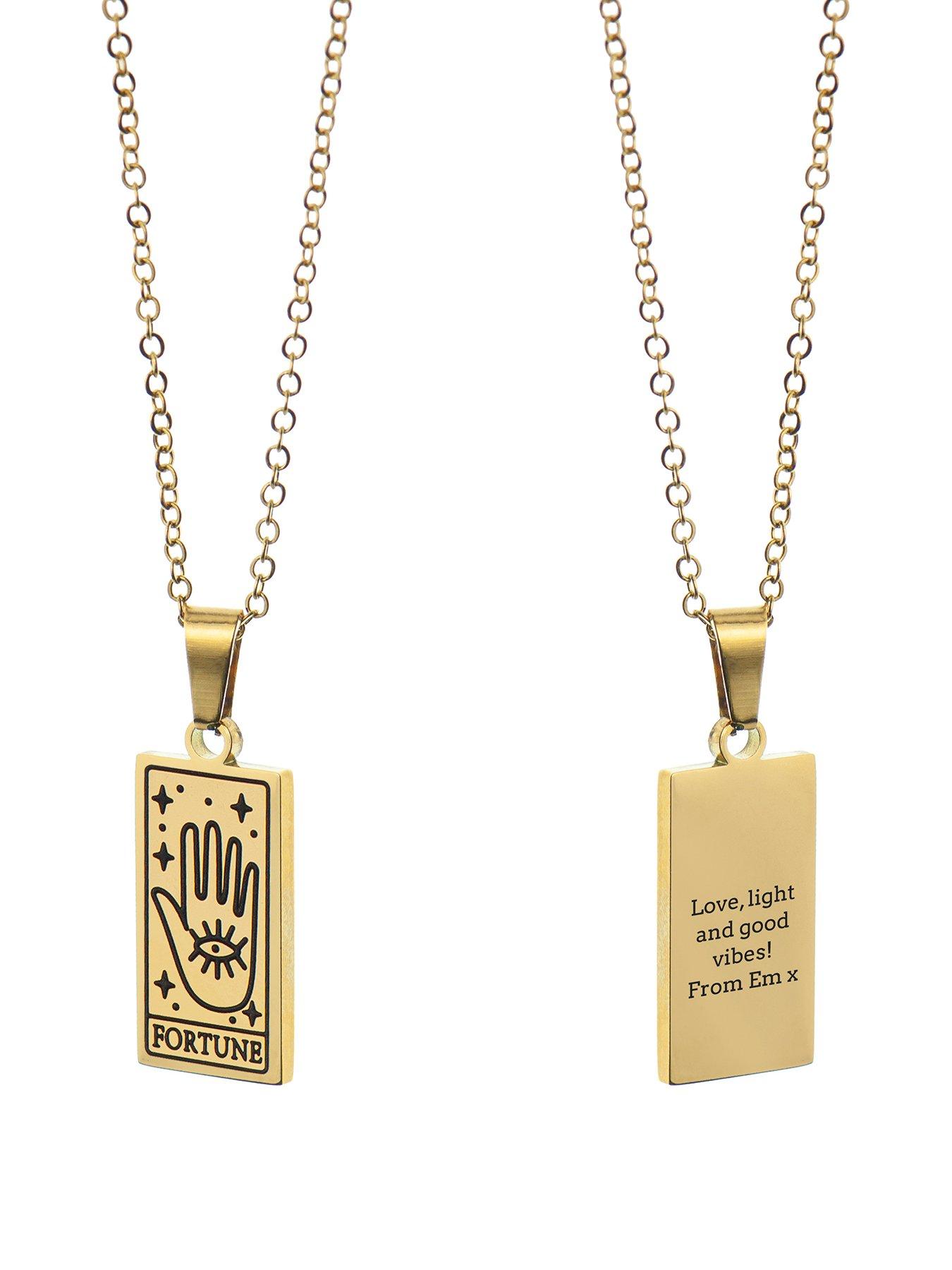 undefined Personalised Fortune Tarot Card Necklace